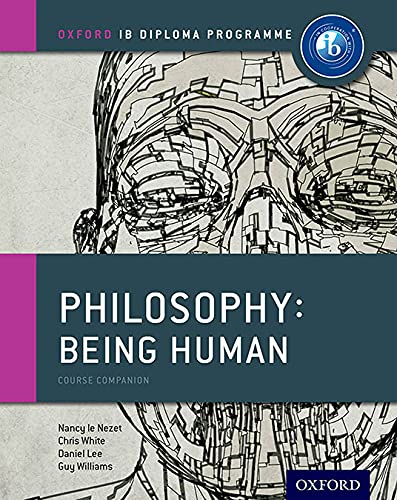 Textbook cover with a sketched human face and the title "Philosophy: Being Human.