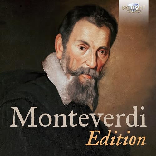 CD cover featuring a portrait of Claudio Monteverdi, a composer.