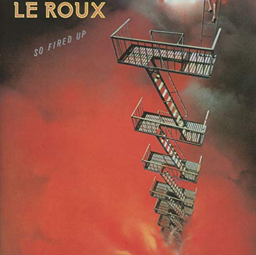 Album cover for Le Roux’s “So Fired Up” featuring stacked fire escapes.