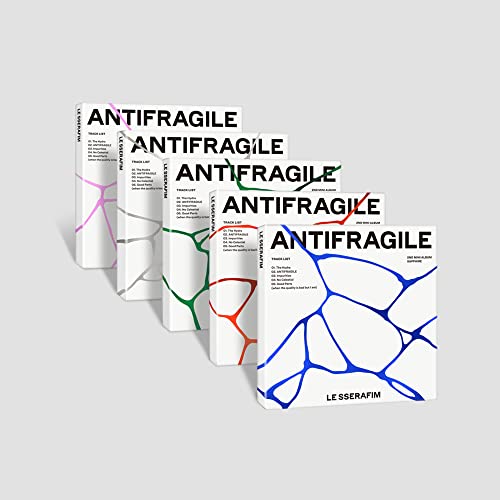 Le Sserafim "Antifragile" CD compact version with cracked white design.