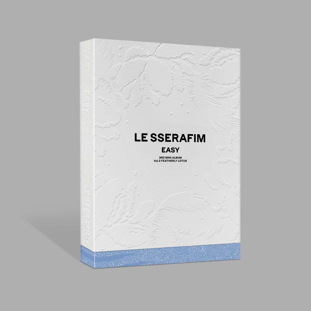 Le Sserafim “Easy” Vol. 2 CD cover with a question mark design.