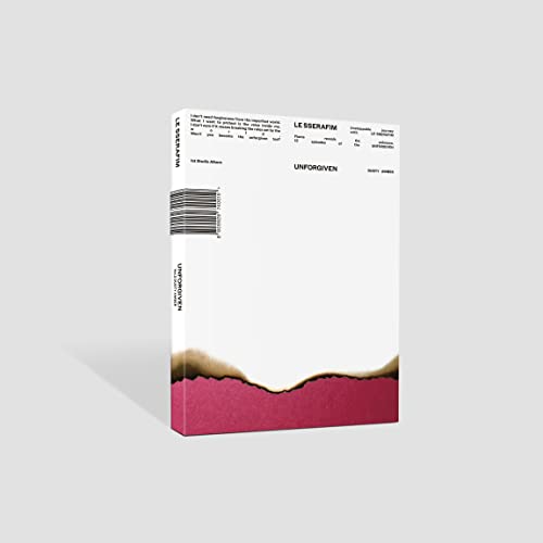 LE SSERAFIM 'UNFORGIVEN' CD case, dusty amber edition, with red base.