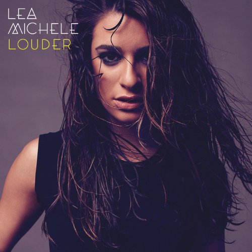 Lea Michele album cover, "Louder," featuring a close-up portrait.
