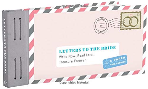 Book resembling an envelope with wedding rings, titled "Letters to the Bride.
