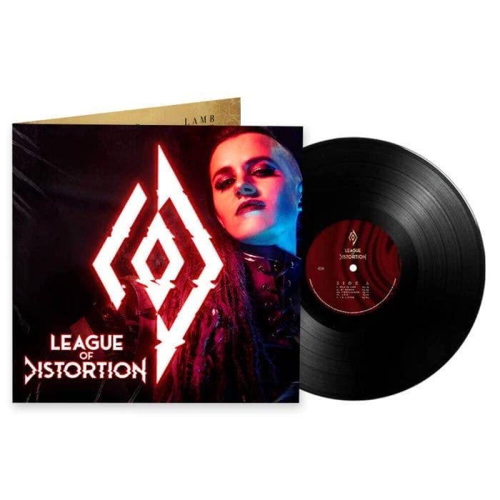 Vinyl record and album cover for “League Of Distortion” featuring a portrait.
