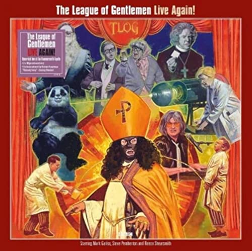 Album cover for "League of Gentlemen - Live 2018" featuring costumed characters.