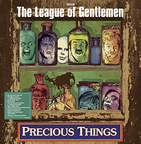 “League of Gentlemen” vinyl album cover featuring illustrated faces in bottles.