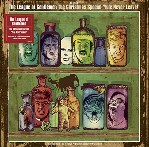 Vinyl album cover featuring illustrated faces preserved in bottles, with a toy.