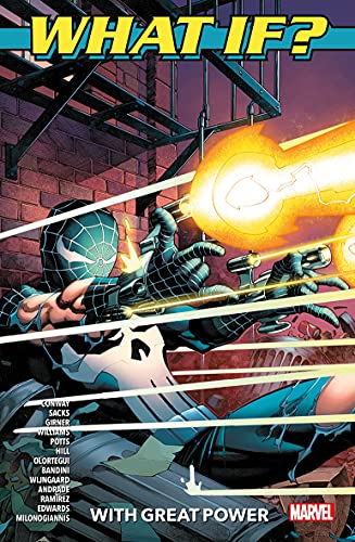Comic book cover featuring Spider-Man aiming a weapon at a bright light.