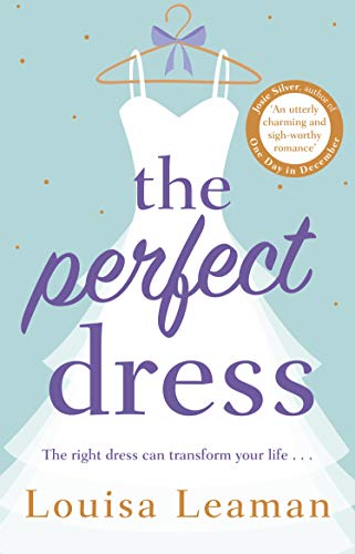 Book cover featuring a white dress illustration and purple title text.