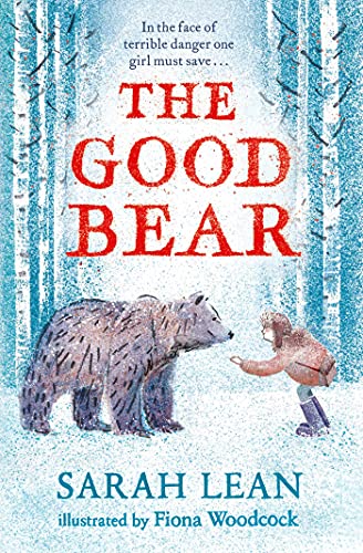 Book cover showing a girl reaching toward a large bear in a snowy forest.