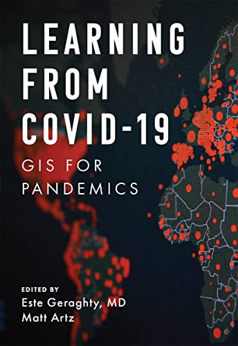 Book cover: "Learning From COVID-19," with a world map and red dots.