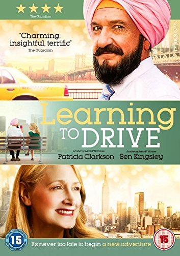 DVD cover for "Learning to Drive" featuring a man in a turban and a woman smiling.