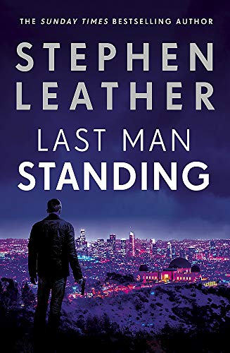 Book cover: man with gun overlooking a brightly lit cityscape.