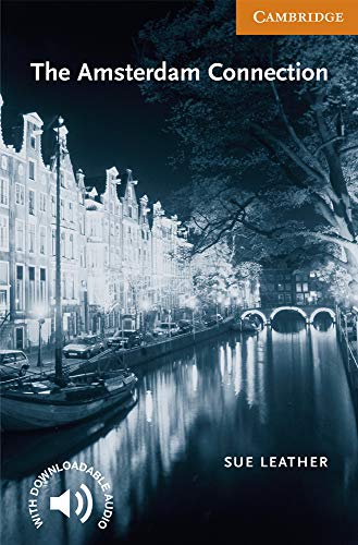 Book cover: "The Amsterdam Connection" with a canal scene at night.