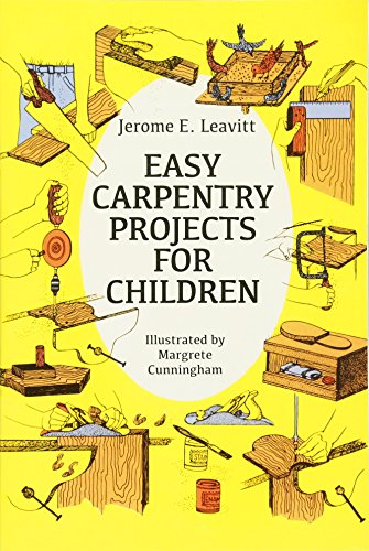 Book cover with yellow background, illustrations of carpentry tools, and title text in center.