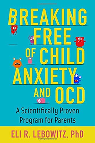Book cover with yellow text on a blue background featuring small colorful monster illustrations.