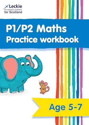 Primary school maths workbook cover with an elephant and mouse illustration.