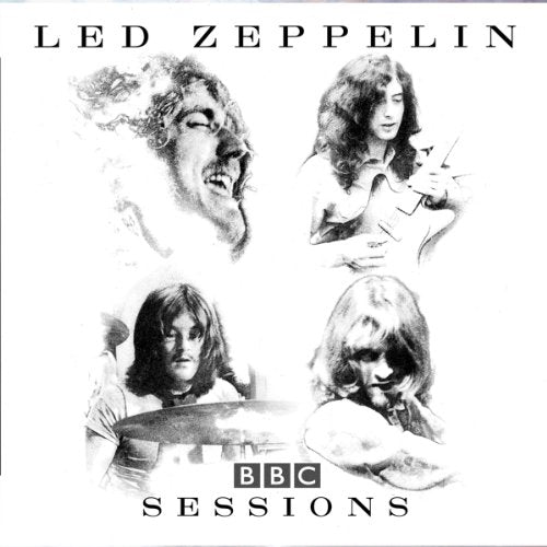 Led Zeppelin BBC Sessions CD cover with black and white portraits.