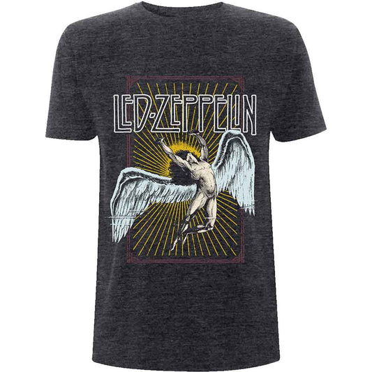 Dark grey Led Zeppelin t-shirt with Icarus illustration.