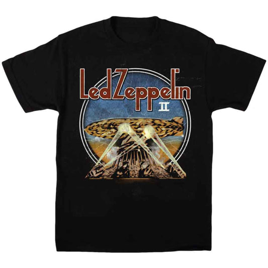 Black Led Zeppelin t-shirt with the “Led Zeppelin II” album artwork.