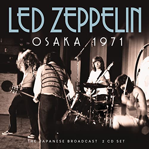 Led Zeppelin live in Osaka, 1971, CD cover with band performance photo.