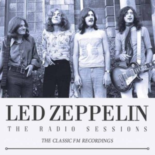 Led Zeppelin album cover featuring the band members in a black and white photo.