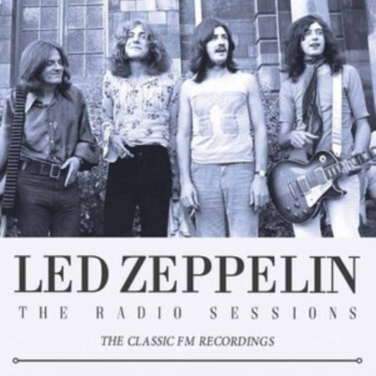 Led Zeppelin album cover featuring the band members in a black and white photo.