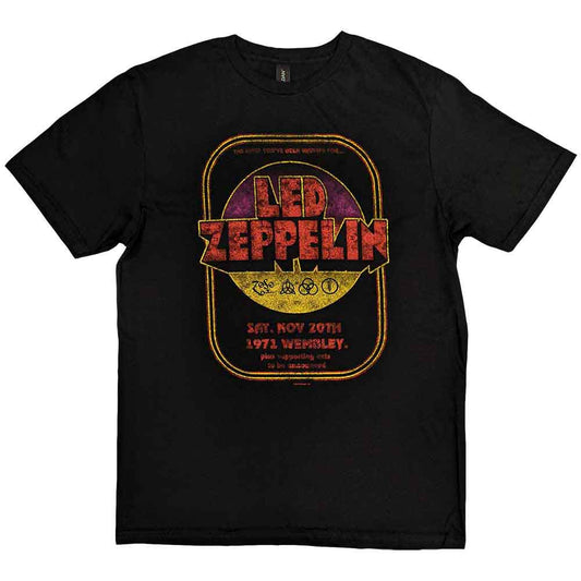 Black Led Zeppelin t-shirt featuring 1971 Wembley concert imagery, size XX-Large.