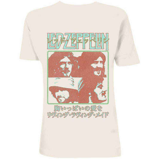 Black t-shirt featuring a vintage Japanese Led Zeppelin poster design, size X-Large.