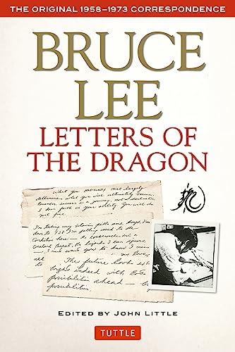 Book cover: "Bruce Lee Letters of the Dragon" with handwritten letters.
