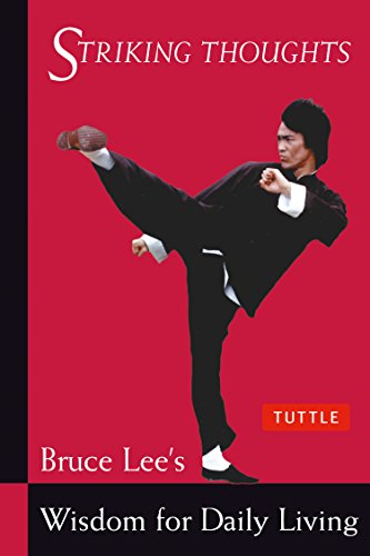 Book cover featuring Bruce Lee performing a high kick against a solid red background.