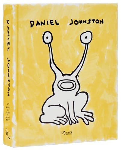 Yellow book cover featuring a hand-drawn white frog-like creature with long eyestalks.