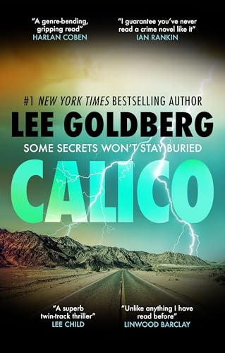 Book cover for “Calico” with desert landscape and lightning bolts.
