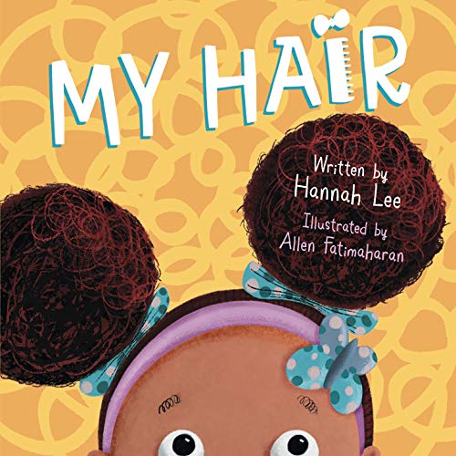 Book cover featuring a girl with two large afro puffs and a butterfly clip.