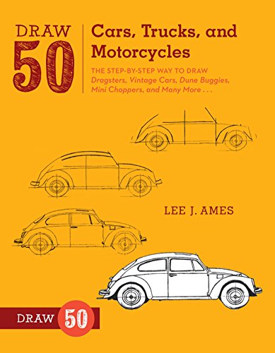 Book cover with sketches of vintage cars, trucks, and motorcycles.