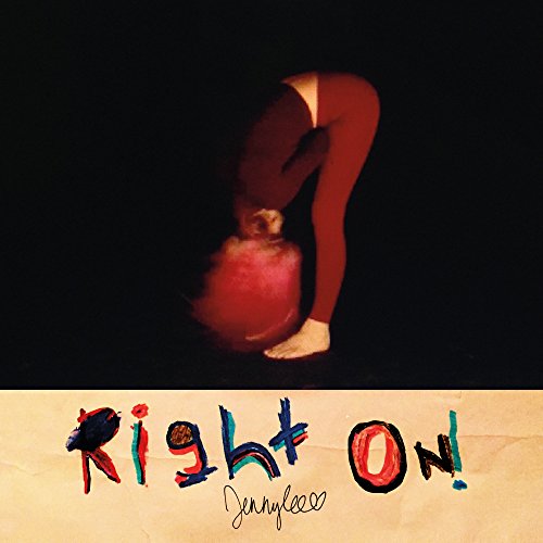 "Album cover with a woman bending over and 'Right On!' written below."