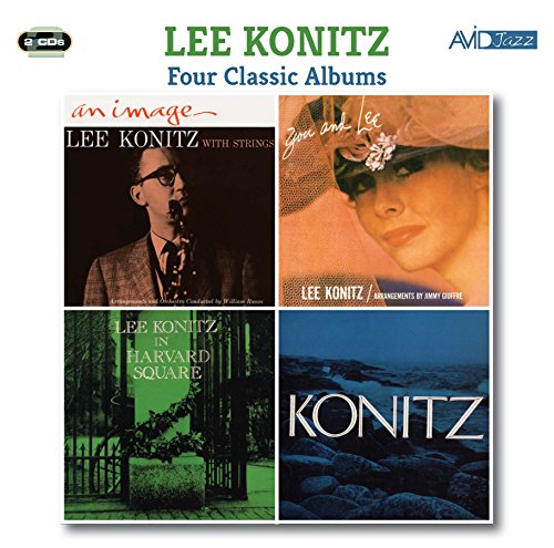 "CD cover with four Lee Konitz album covers arranged in a square."