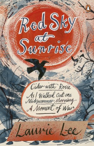 Book cover with a red sun, black bird, and handwritten text.