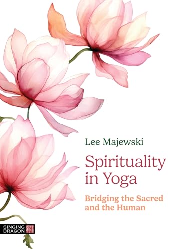 Book cover with pink magnolia blossoms and title "Spirituality in Yoga".
