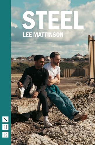 Book cover: “Steel” by Lee Mattinson, showing two men by the sea.