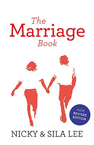 Book cover: "The Marriage Book" with red silhouettes of a couple.