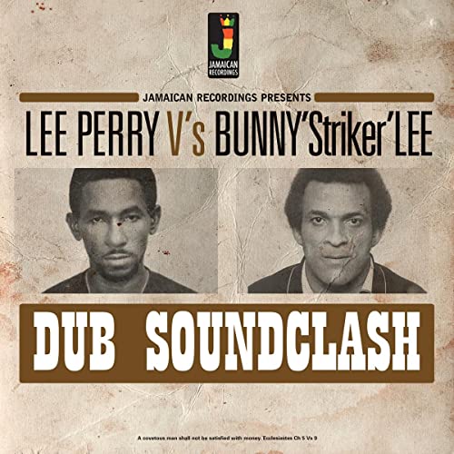Record cover featuring portraits of Lee Perry and Bunny Striker, titled "Dub Soundclash".