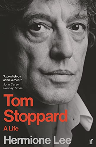 Black and white portrait of Tom Stoppard, book cover for his biography.