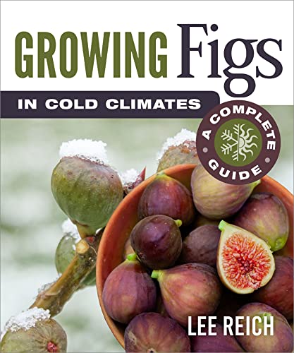 Book cover featuring figs and snow, titled “Growing Figs in Cold Climates.”