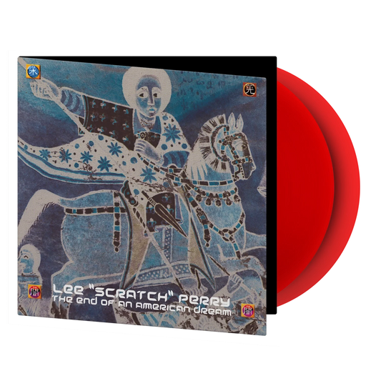 Lee "Scratch" Perry vinyl record with painted cover and red edges.