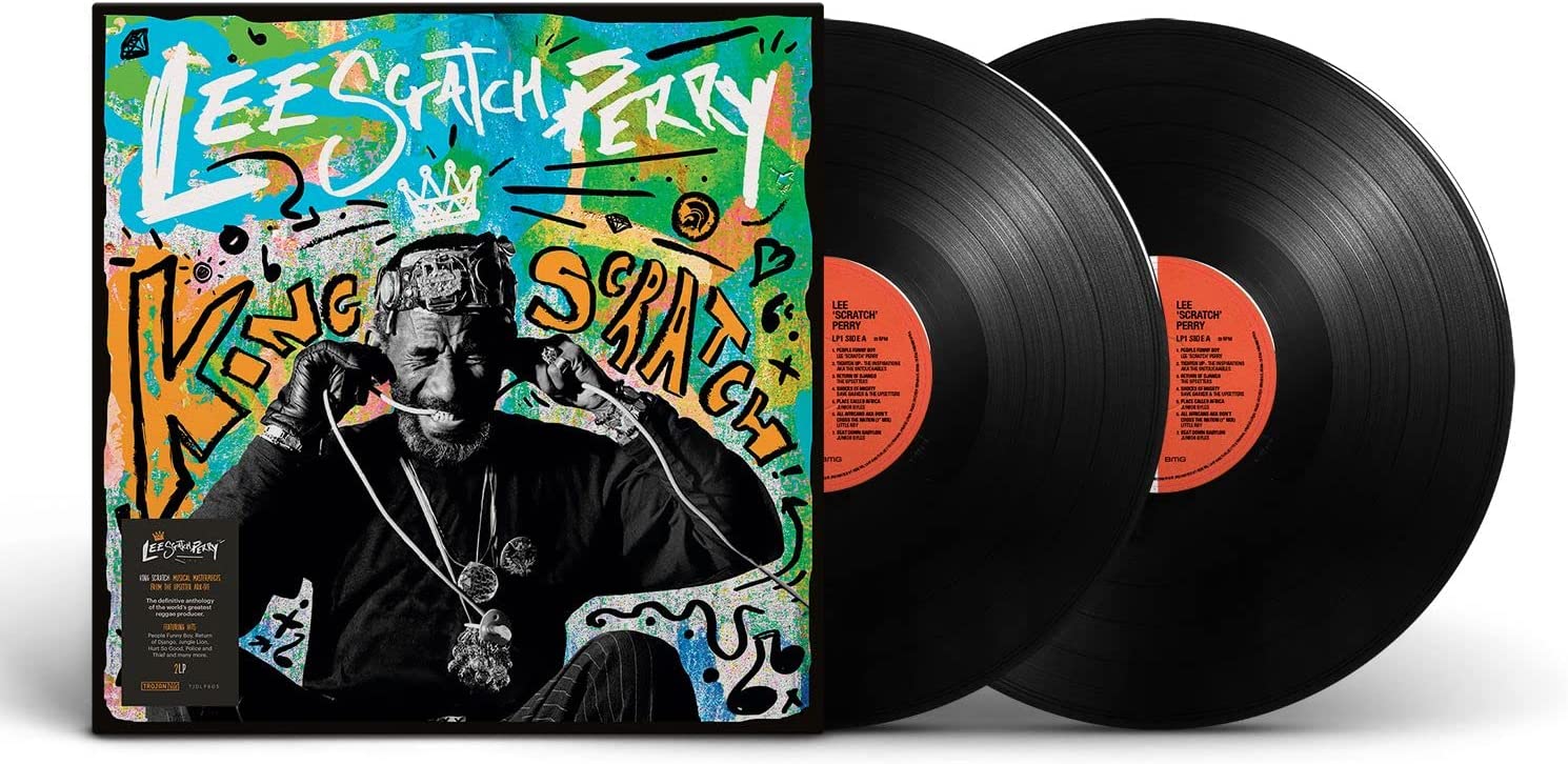 Vinyl record album cover with graffiti art and two black vinyl records.