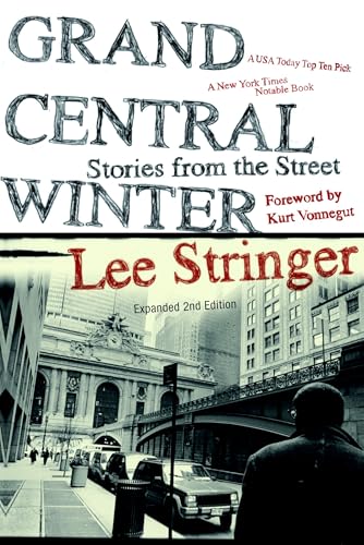 Book cover: “Grand Central Winter” by Lee Stringer, with a city scene.