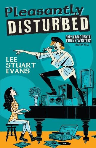 Book cover: singer with microphone, woman on stool, piano, speakers.