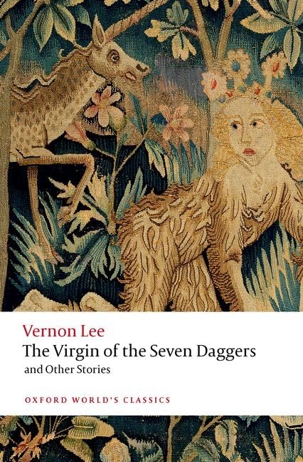Book cover featuring a medieval tapestry with a unicorn and a woman in forest.